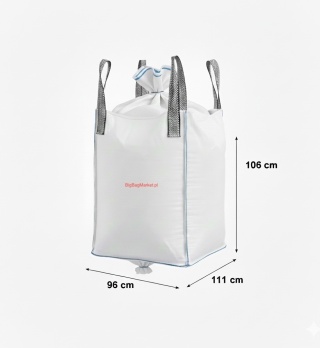 Worek Big Bag | Góra Lej | Dno Lej | SWL 1000kg | 96 X 111 X 106cm | Stabilizacja Kształtu | Nowy | Model 201