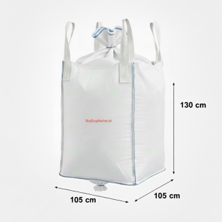Worek Big Bag | Góra Lej | Dno Lej | SWL 1250kg |105x105x130cm | Stabilizacja Kształtu | Nowy | Model 202