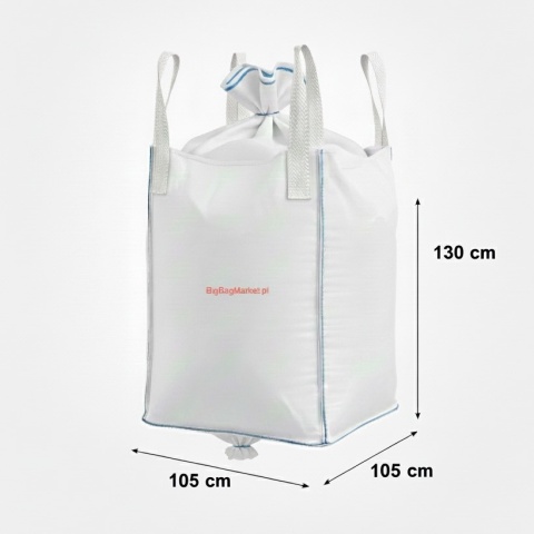 Worek Big Bag | Góra Lej | Dno Lej | SWL 1250kg |105x105x130cm | Stabilizacja Kształtu | Nowy | Model 202