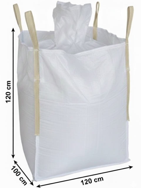 Worek Big Bag | Góra Lej | Płaskie Dno |100x120x120cm | 1000kg | Kieszeń na Dokumenty/Opis | Nowy | Model 101