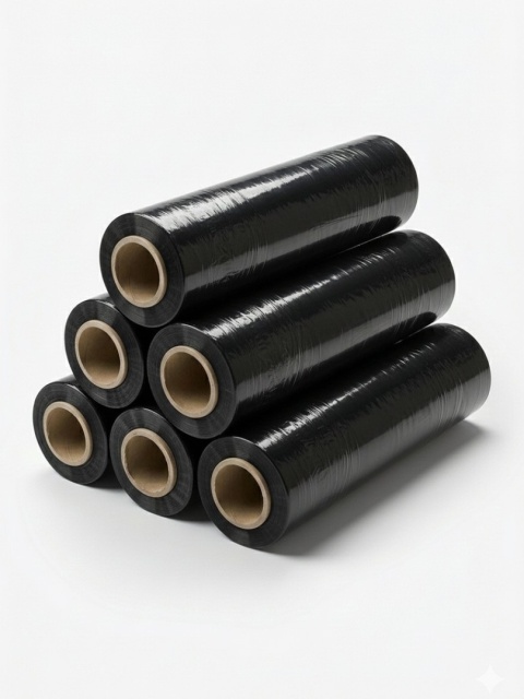 Folia Stretch Ręczna | Czarna | 2,5kg | 23 µm | Mocna |