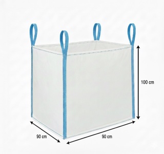 Worek Big Bag | Góra Otwarta | Dno Płaskie | 90X90X100cm | SWL : 1000kg | Nowy | Model 003