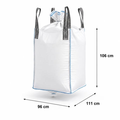 Worek Big Bag Góra Lej Dno Lej SWL 1000kg 96 X 111 X 106cm Stabilizacja Kształtu Model 201 Nowy
