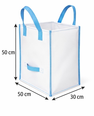 Worek Mini Big Bag | Góra Otwarta | Dno Płaskie |Dodatkowy Boczny Uchwyt | 50x30x50cm | SWL 50kg | Nowy | Model 002