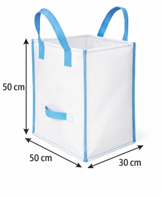 Worek Mini Big Bag | Góra Otwarta | Dno Płaskie |Dodatkowy Boczny Uchwyt | 50x30x50cm | SWL 50kg | Nowy | Model 002